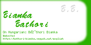 bianka bathori business card